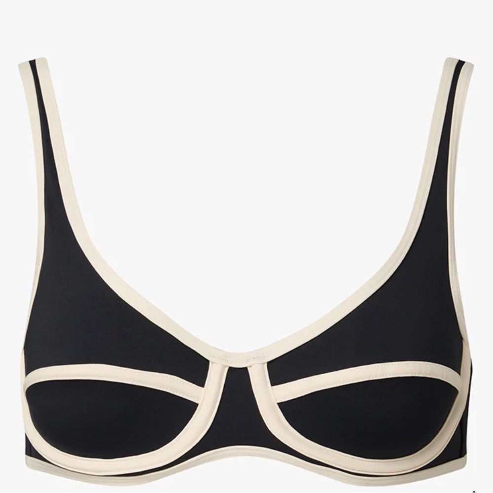 WeWoreWhat - Scoop Underwire Bikini Top, Navy/White, XS, NWT